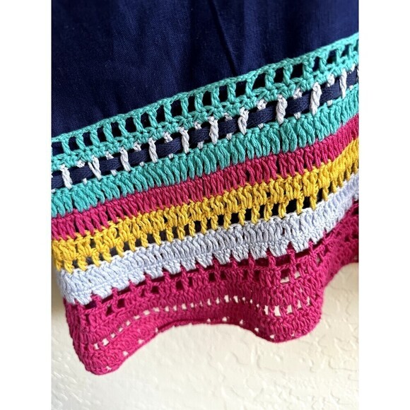 Akemi + Kin Anthropologie Crochet Trim Swing Shift Dress Size L Boho Hippie - Picture 12 of 16